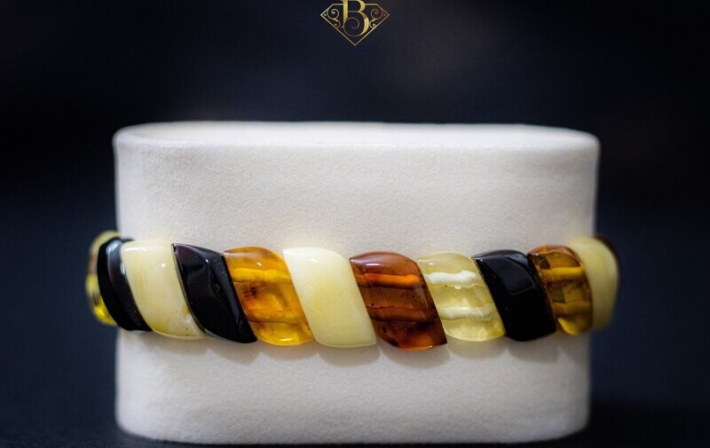 Multicolor Amber Bracelet (Polished)