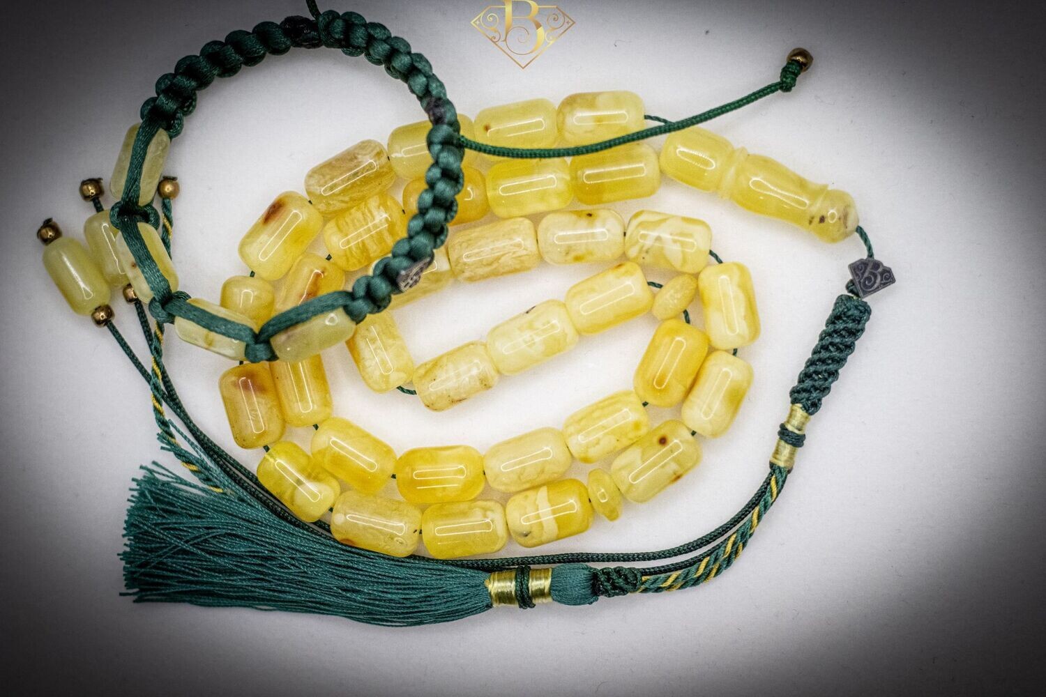 Baltic Amber Rosary (Green Tassel)