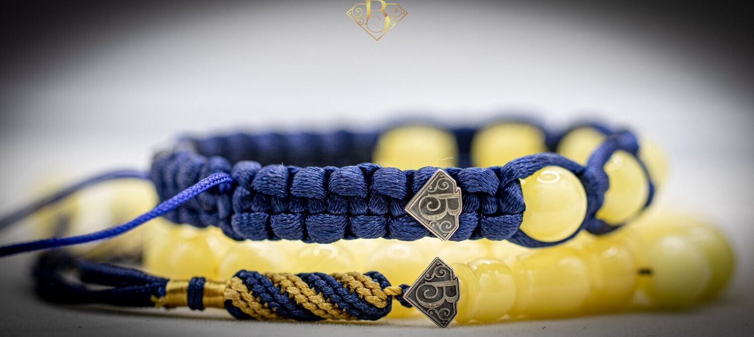 Baltic Amber Rosary (Navy Tassel)