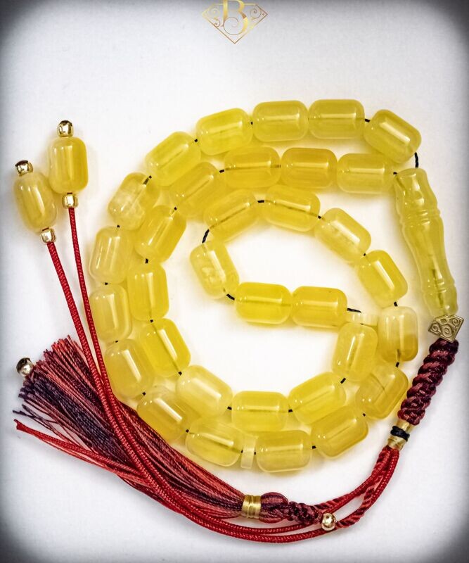 Yellow Barrel Shape Rosary I