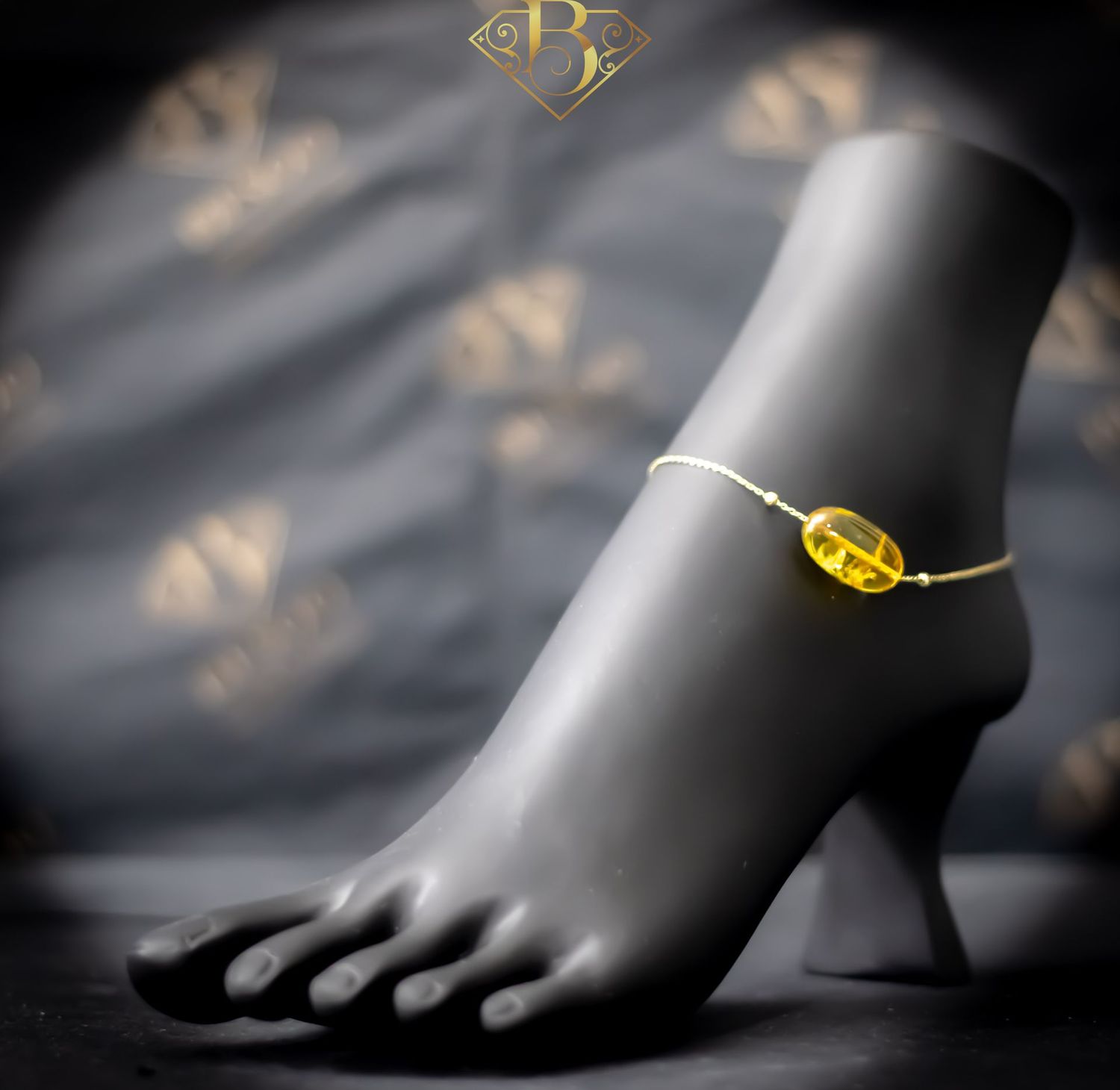 Yellow Oval Anklet