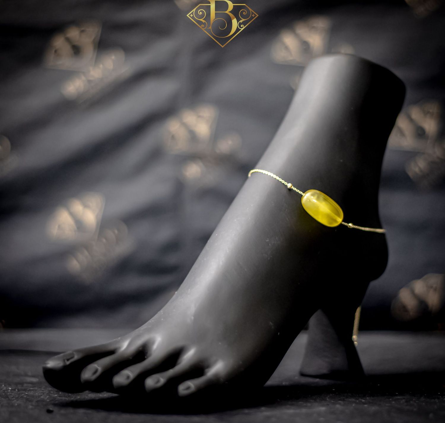 Lemon Yellow Oval Anklet