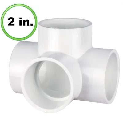 4 Way Tee (2 inch) Plumbing Grade PVC Side Outlet Tee