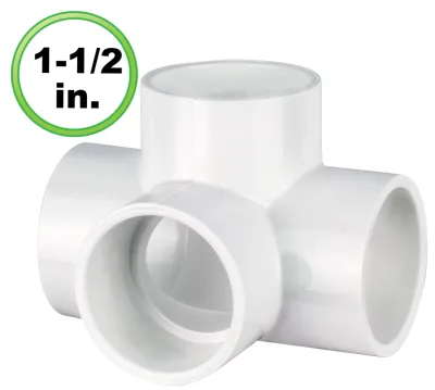 4 Way Side Outlet Tee (1-1/2 inch)