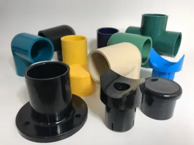 Surplus PVC fittings like elbows, tees, and slip crosses at a huge discount in variety of colors