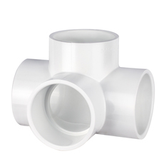 4 Way PVC Tee - Plumbing Grade
