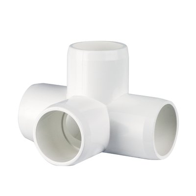 4 Way PVC Tee - Furniture Grade