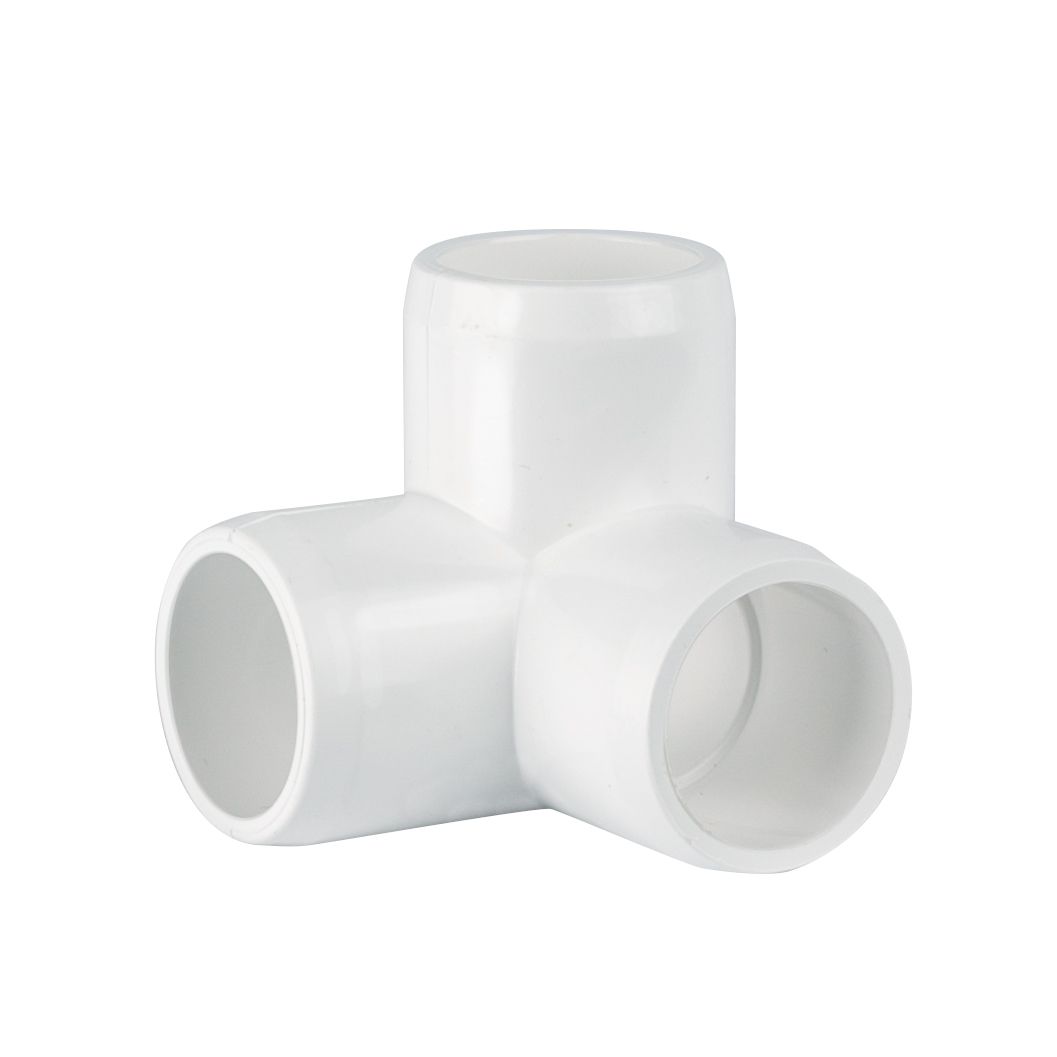1/2 inch 3 way PVC side outlet elbow furniture grade fitting in white