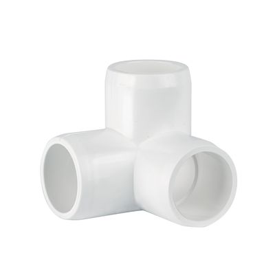 1/2 inch 3 way PVC side outlet elbow furniture grade fitting in white