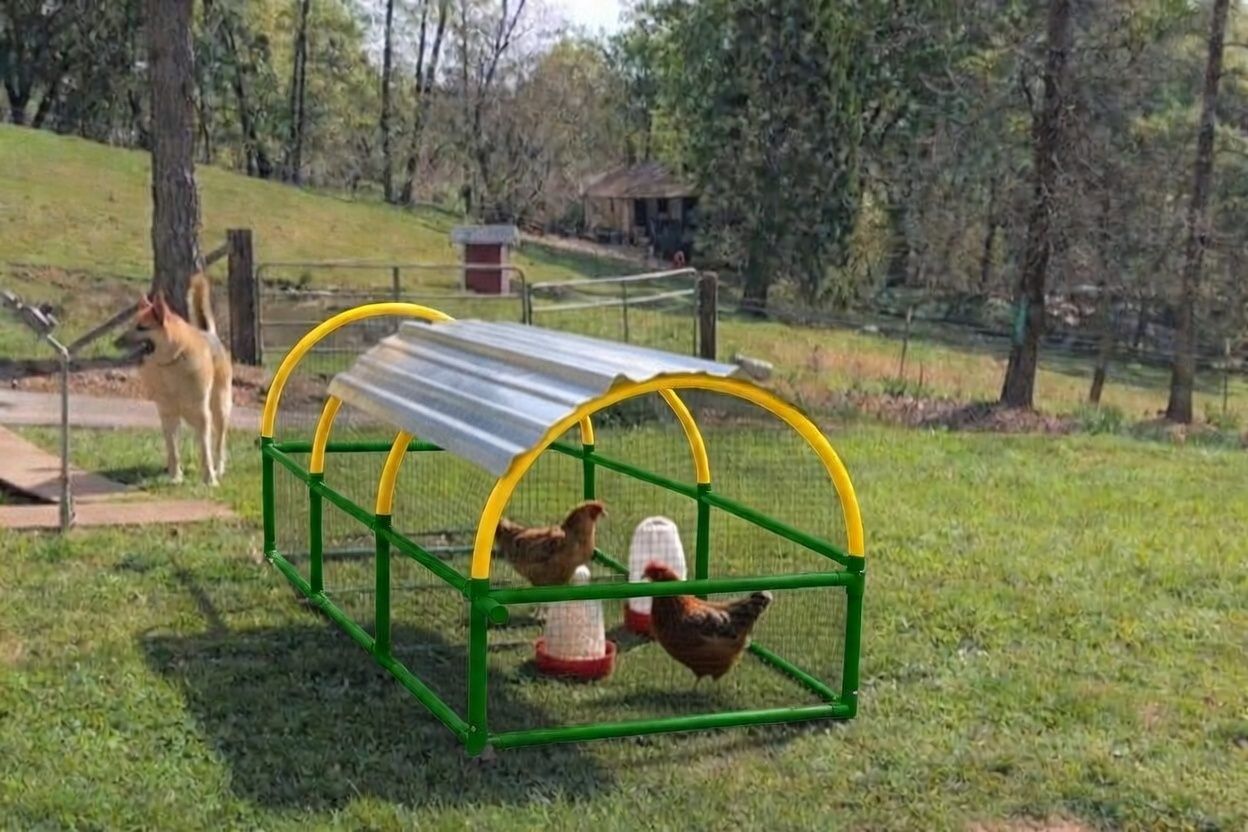 Arched 3 feet X 9 feet PVC Chicken Coop