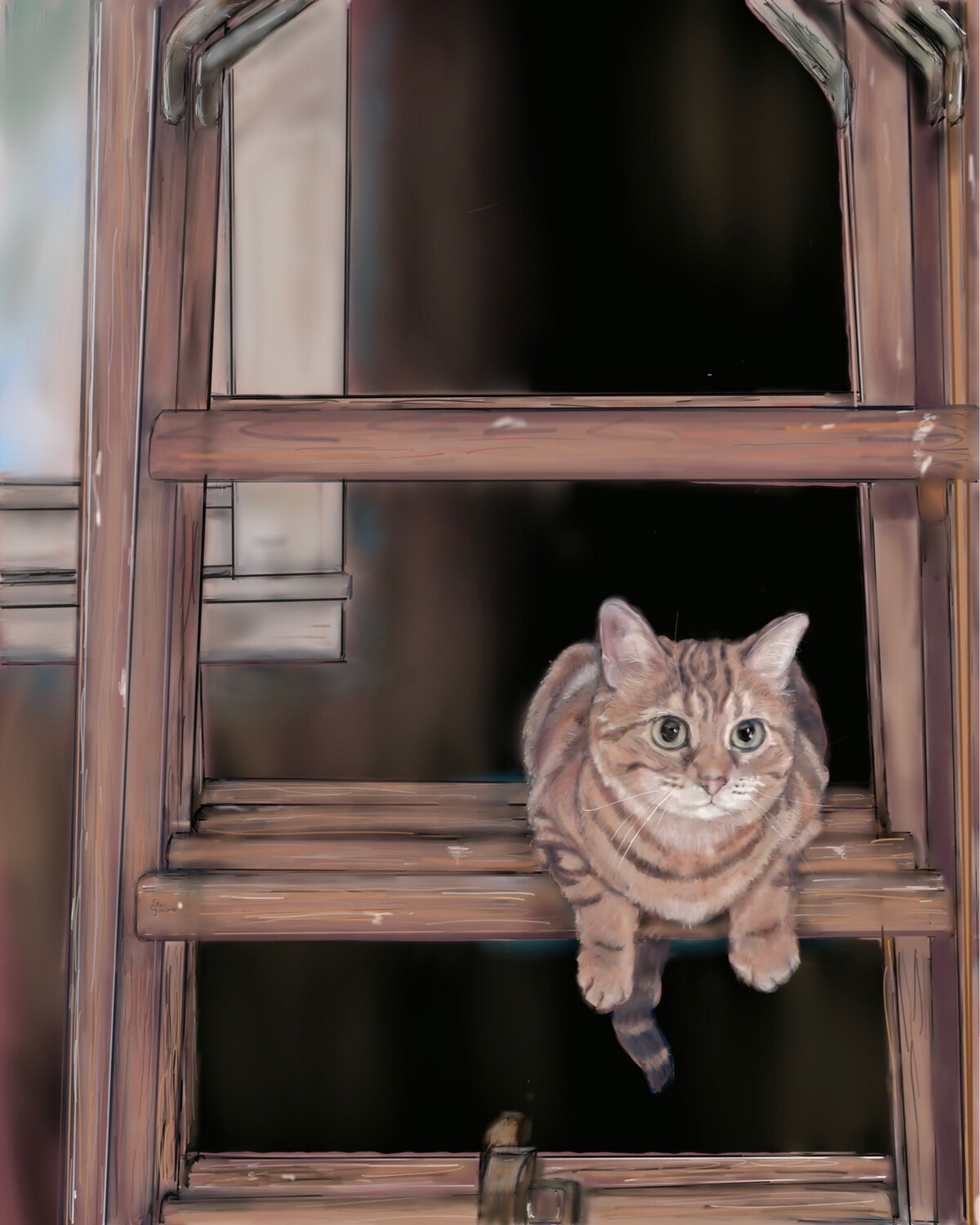 Zoey’s Ladder Cat Art
