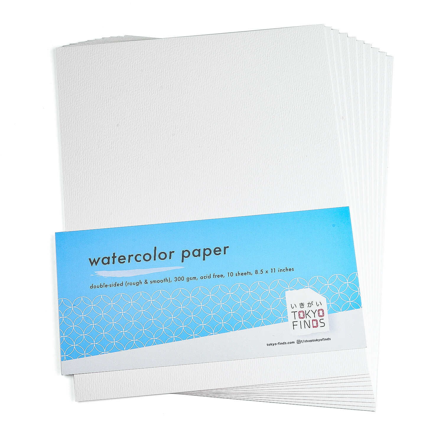Tokyo Finds Watercolor Paper Double Sided Hot/Cold Press 300 GSM 8.5x11 inches