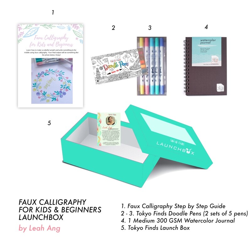 [Workshop in a Box] - Faux Calligraphy for Kids and Beginners Launchbox by Leah Ang