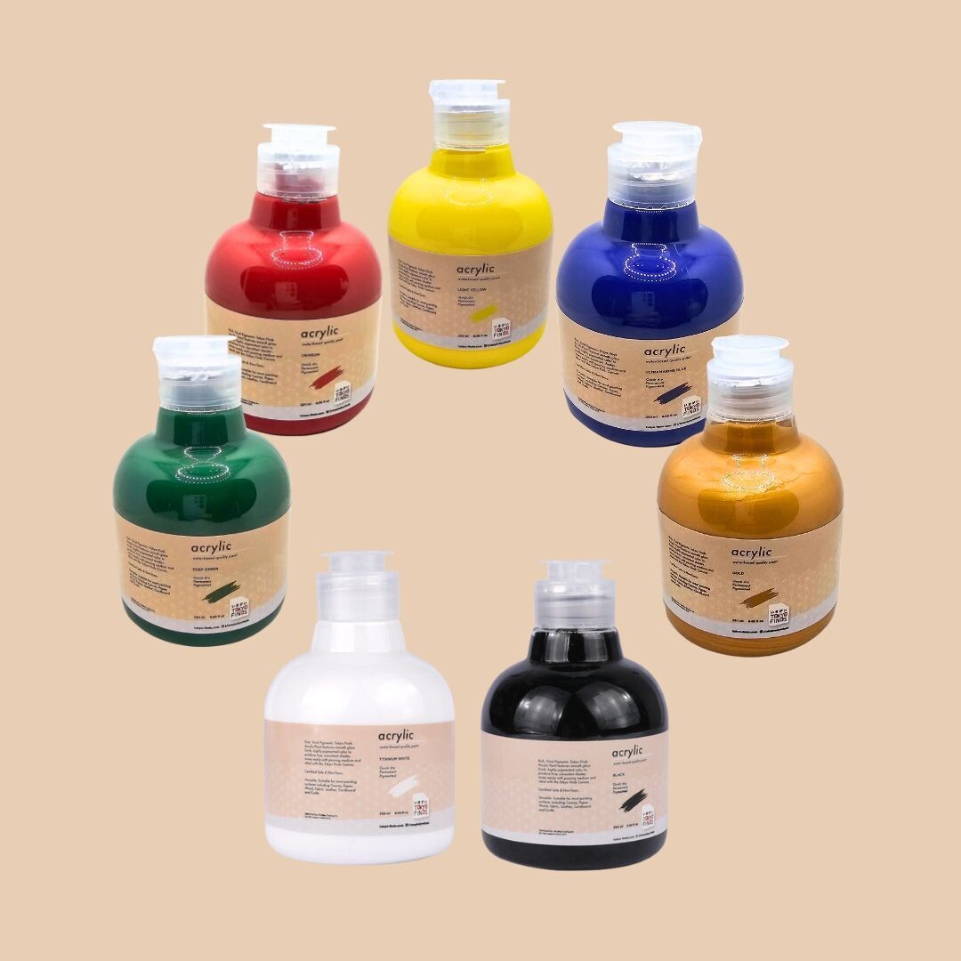 Tokyo Finds Acrylic Paint (250 ml) for Canvas, Glass, Wood, Rock, Ceramic, School Supplies for Artist &amp; Kids