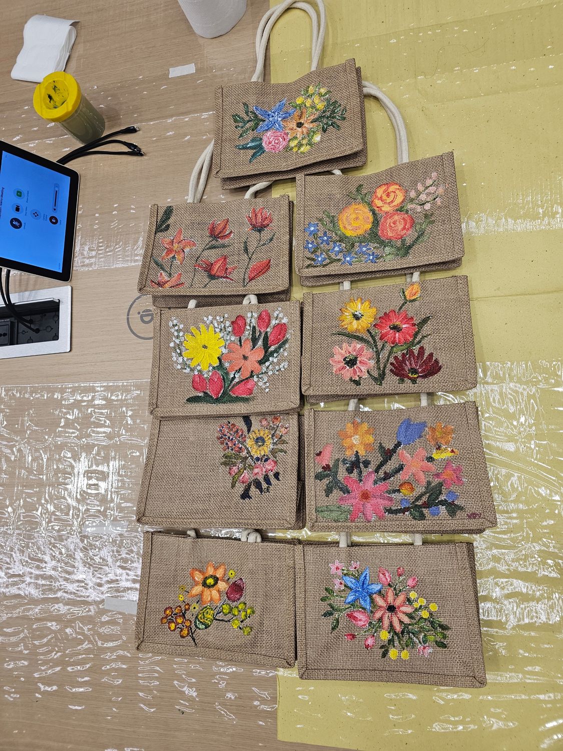 Paint on a Jute Tote Bag Workshop