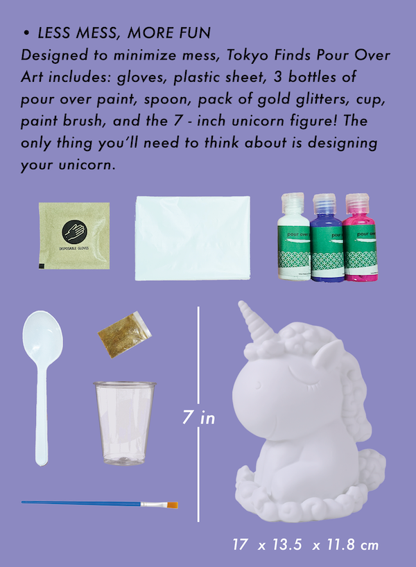 Pour Over Art 7 Inch Unicorn - Hotpink