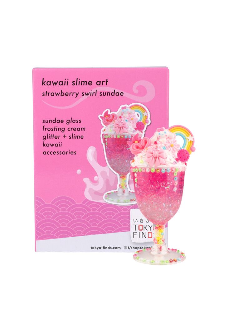 Kawaii Slime Art - Strawberry Swirl Sundae