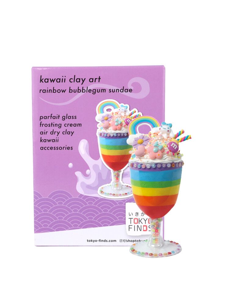 Kawaii Clay Art - Rainbow Bubblegum Sundae