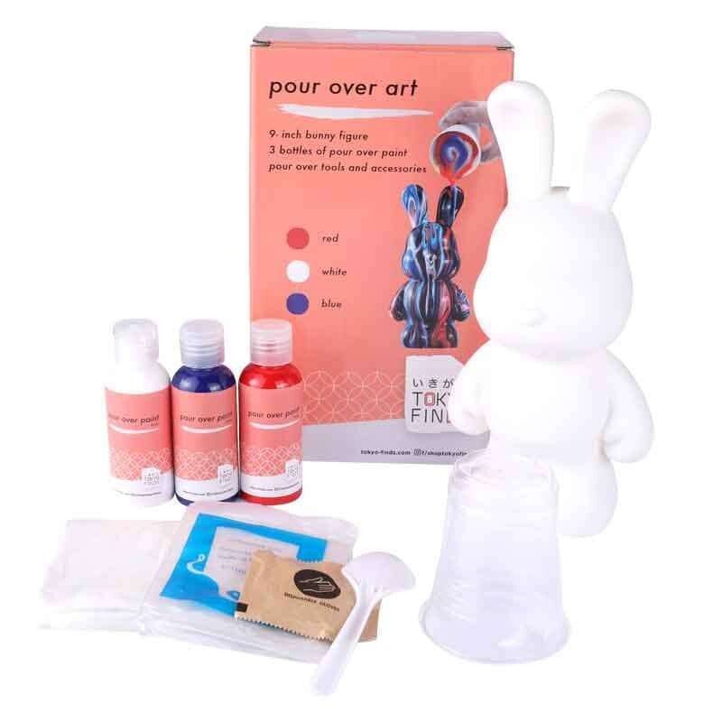 Tokyo Finds Pour Over Art 9 Inch Bunny - RED