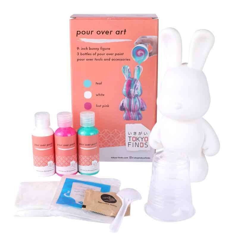 Tokyo Finds Pour Over Art 9 Inch Bunny - TEAL