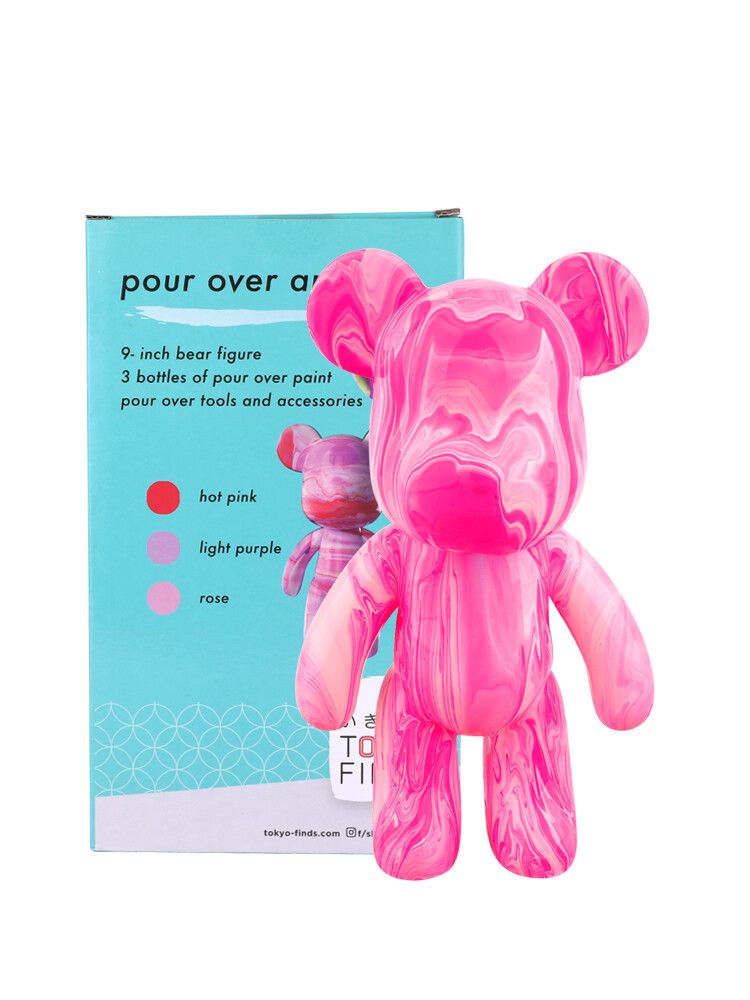Tokyo Finds Pour Over Bear 9 Inch - HOTPINK