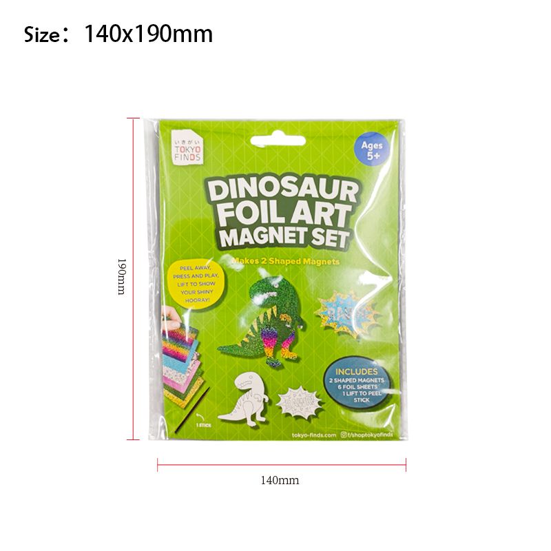 Tokyo Finds Dinosaur Foil Art Magnet Set
