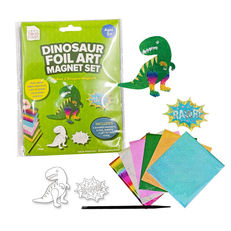 Tokyo Finds Dinosaur Foil Art Magnet Set
