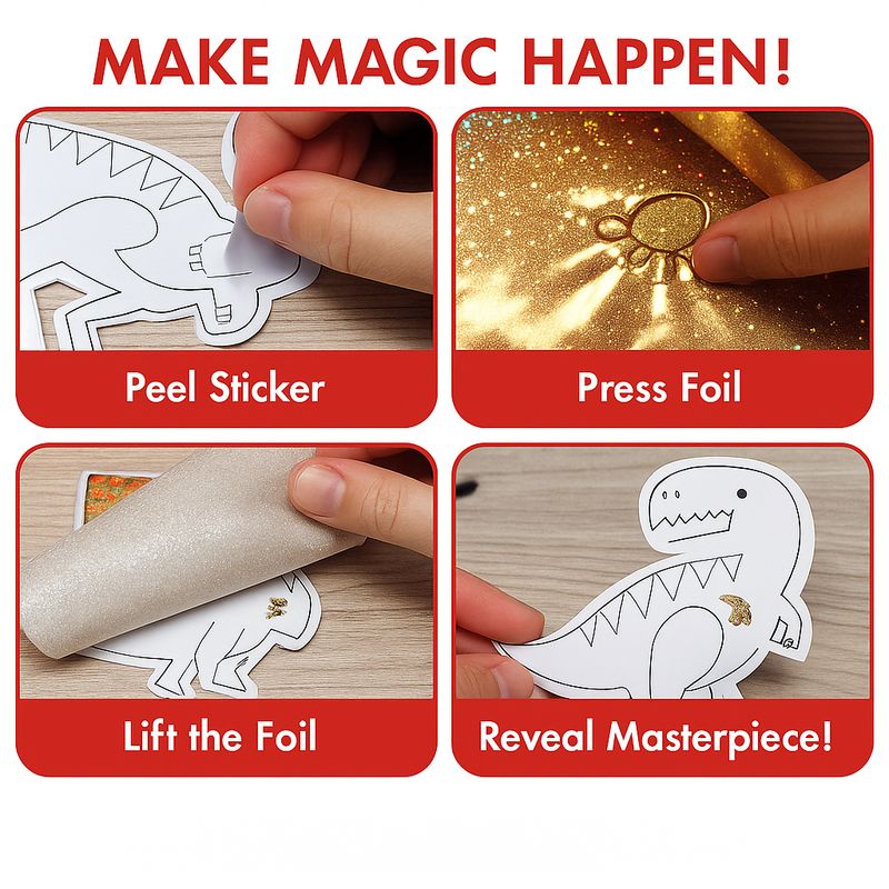 Tokyo Finds Dinosaur Foil Art Magnet Set
