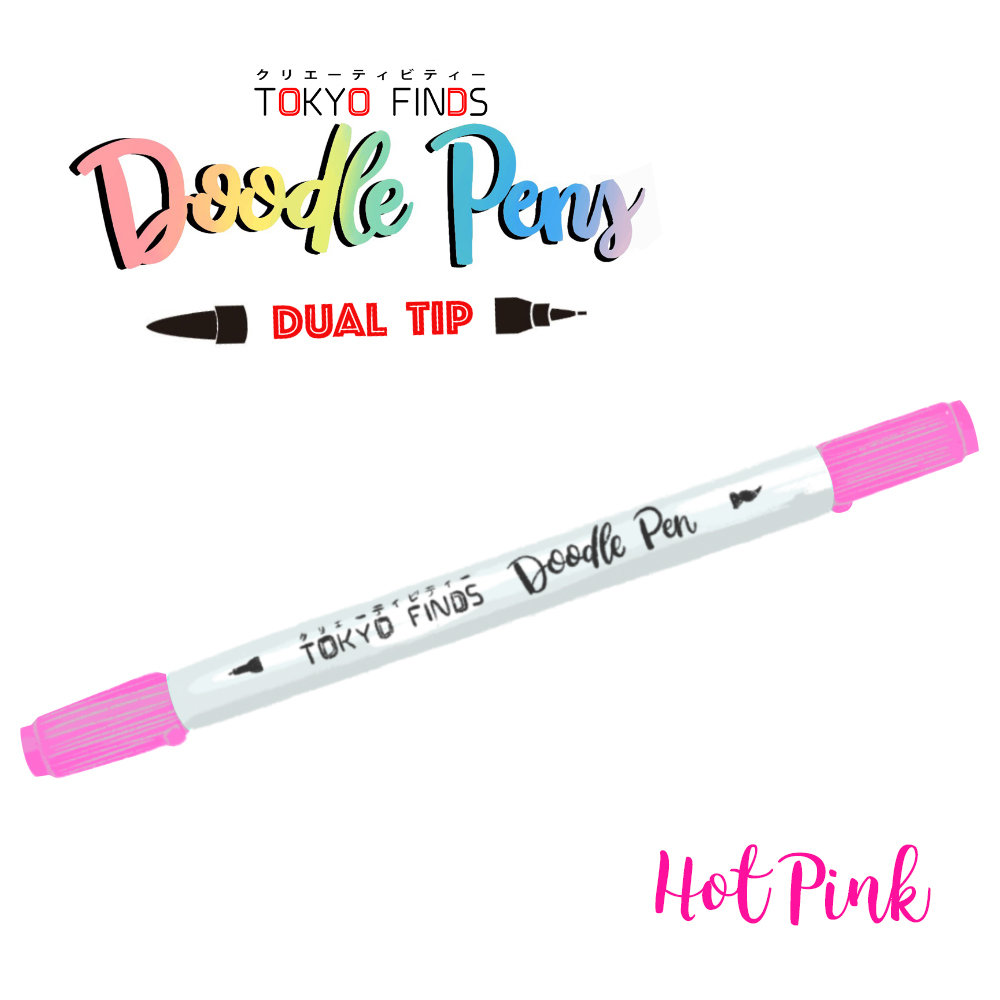 Tokyo Finds 2 in 1 Doodle Pen Hot Pink