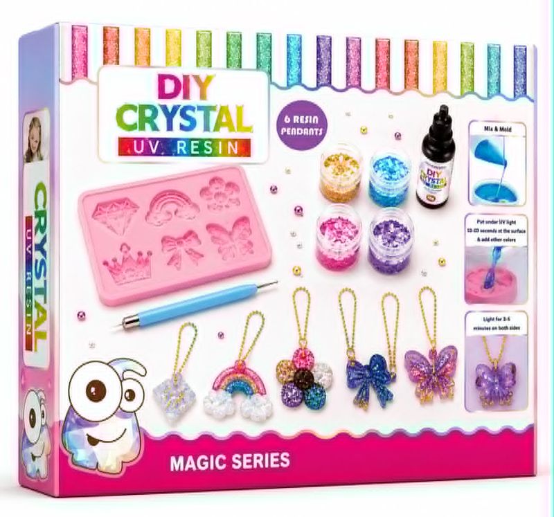 DIY Crystal UV Resin Craft Kit with Silicone Molds & Accessories