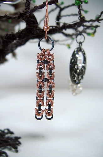 Copper and Black Ice Earrings