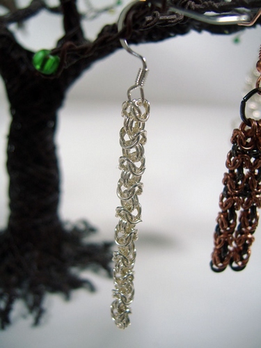 Silver Micro-Byzantine Earrings