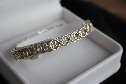 Solid Sterling Silver Helm&#39;s Chain Bracelet