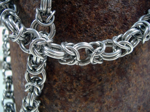 Solid Stainless Steel Byzantine Necklace