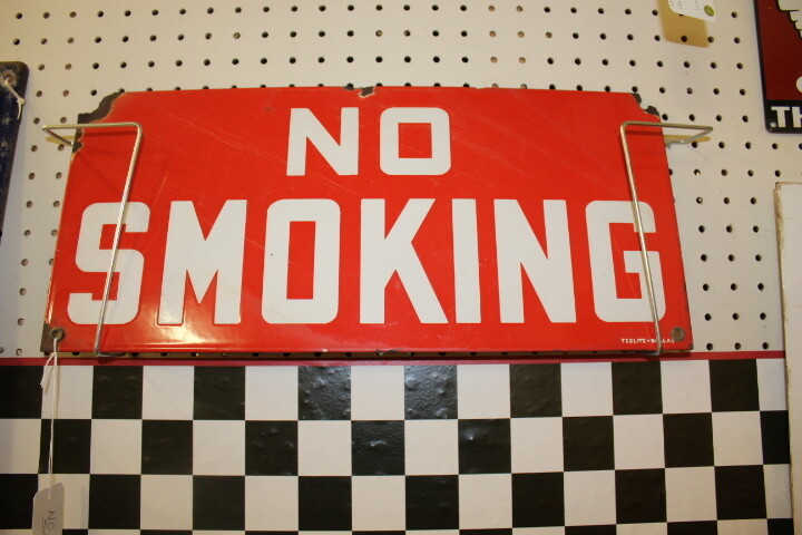 PORCELAIN NO SMOKING SIGN