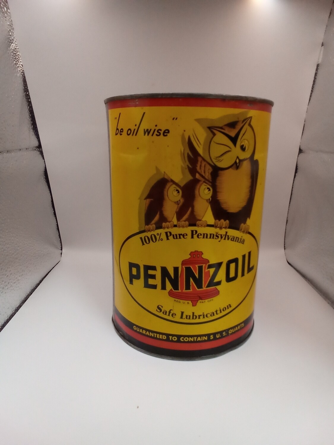 5 quart owl Pennzoil can