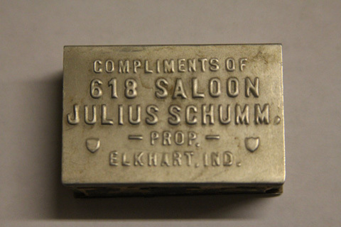 618 Saloon Julius Schumm Match Holder Aluminum