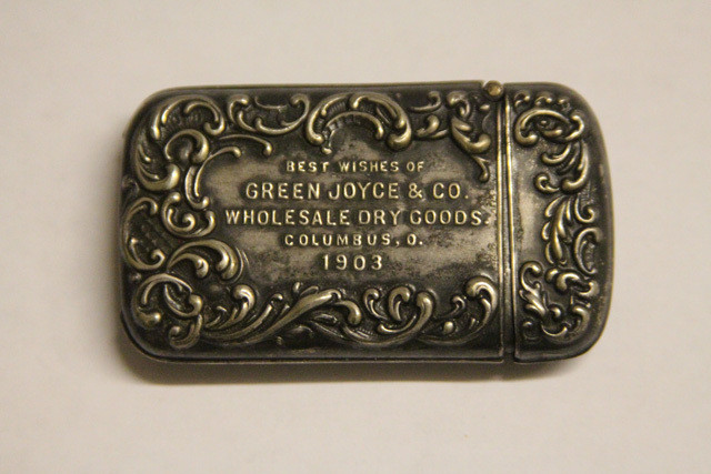 1903 GREEN JOYCE &amp; CO SILVER PLATE MATCH HOLDER