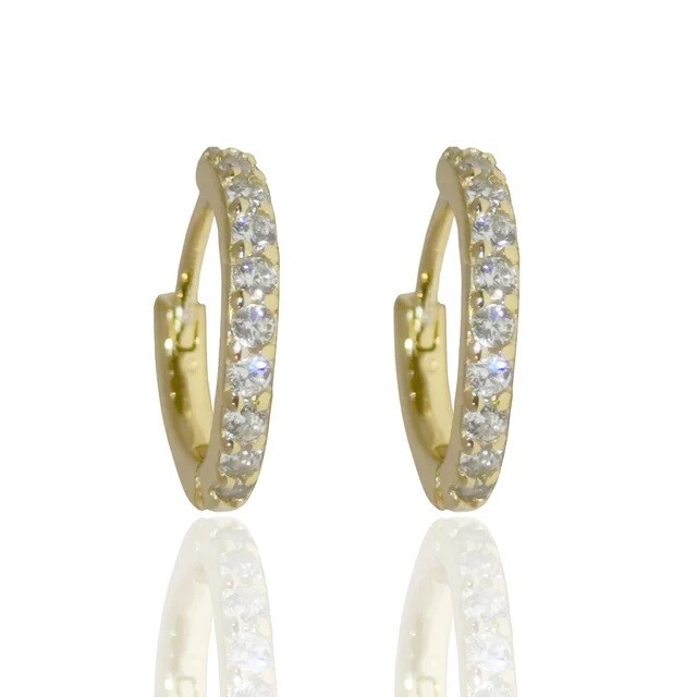 My Huggie Hoops - Swarovski Stones .5cm SS GP