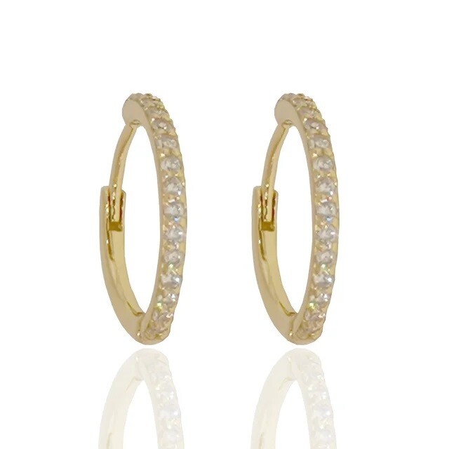 My Huggie Hoops with Swarovski Stones SS GP 1cm