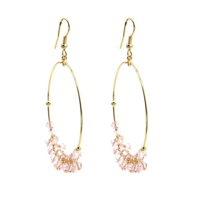 Rose Quartz Hoops