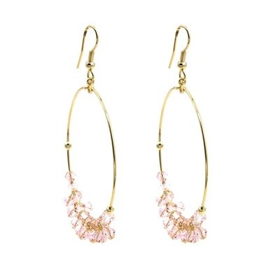 Rose Quartz Hoops