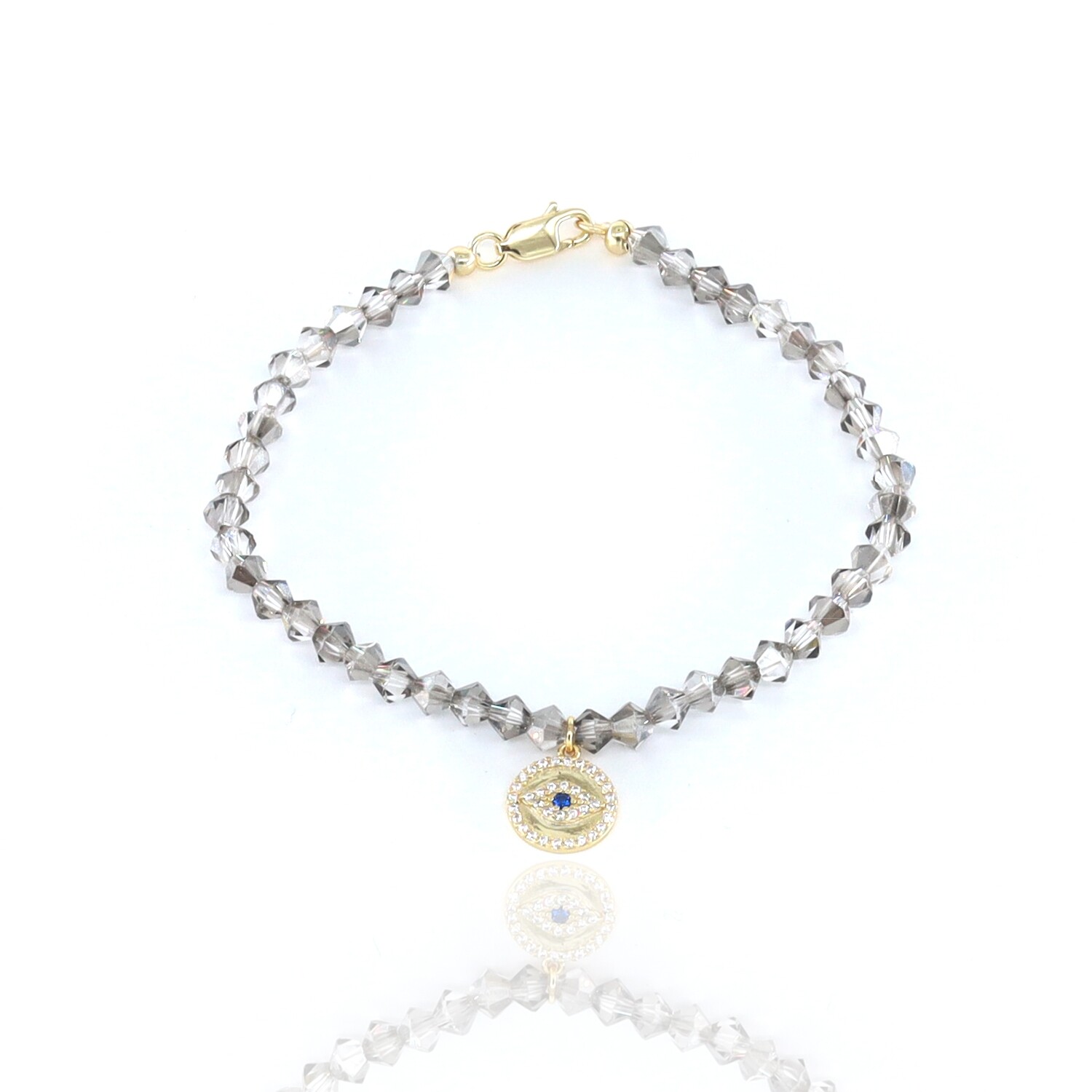 Jo Harpur&#39;s Evil Eye  Grey Onyx Bracelet