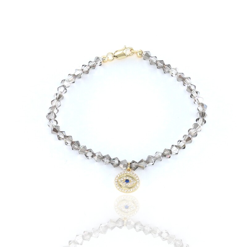 Jo Harpur&#39;s Evil Eye  Grey Onyx Bracelet