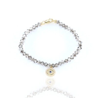 Jo Harpur&#39;s Evil Eye  Grey Onyx Bracelet