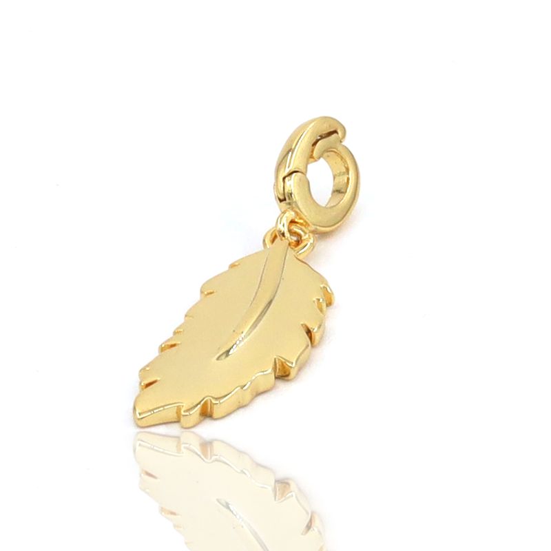 Feather Gold Filled charm for Link Chain &amp; Bracelet