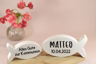 Zur Kommunion Fische 2er Set personalisierbar Zur Kommunion Fische 2er Set personalisierbar