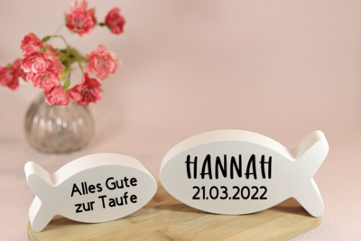 Zur Taufe Fische 2er Set personalisierbar Zur Taufe Fische 2er Set personalisierbar