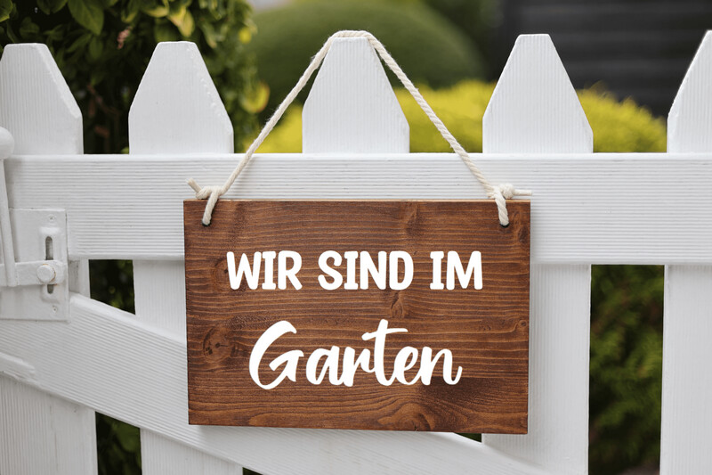 Holzschild Wir sind im Garten Holzschild Wir sind im Garten