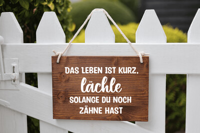 Holzschild Zähne Holzschild Zähne